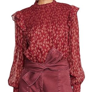 NWT Free People Roma Blouse Red